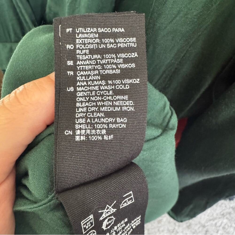 & Other Stories Dark Green Satin Midi Dress Size 6 - Picture 8 of 9
